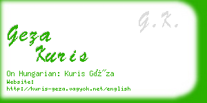 geza kuris business card